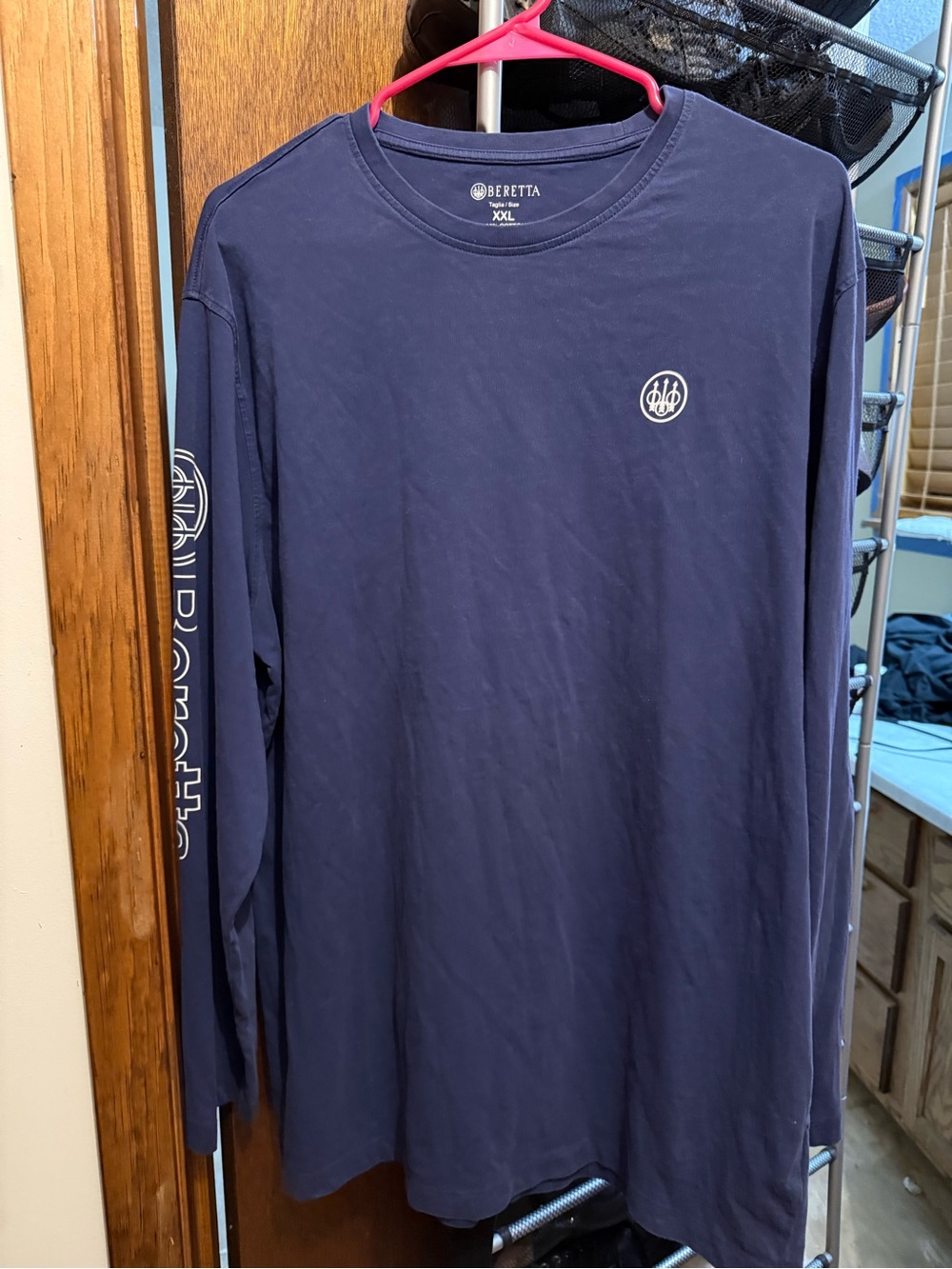 Beretta Men's Long Sleeve Logo Tee in Navy